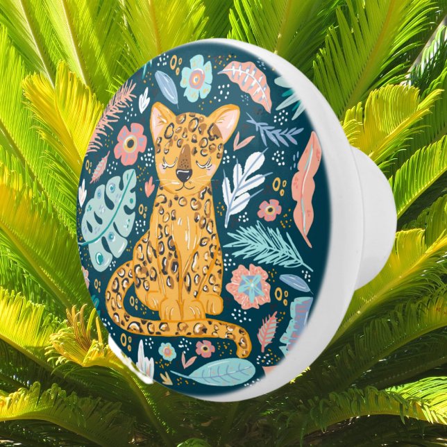 cute Jungle cheeta decor Ceramic Knob (Creator Uploaded)