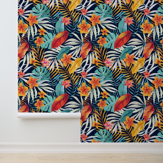 Cute Jungle floral tiled pattern  Wallpaper (Application)