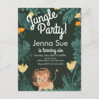 Cute Jungle Lion Art Safari Birthday Party