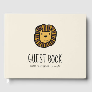 Cute jungle lion Baby shower Guest Book
