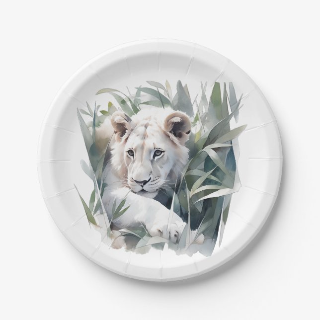 Cute Jungle lion party Paper Plate (Front)