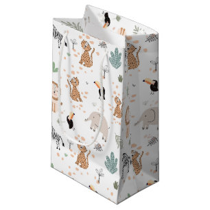 Cute Jungle Rainforest Animals Pattern Small Gift Bag