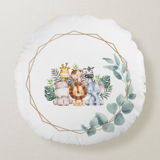 Cute jungle round cushion