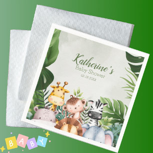  Cute Jungle Safari Animal Baby Shower    Napkin