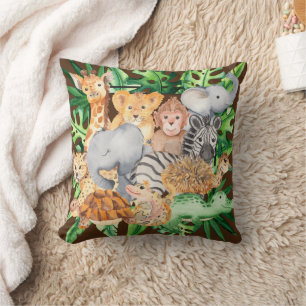 Cute Jungle Safari Animal Personalised Cushion