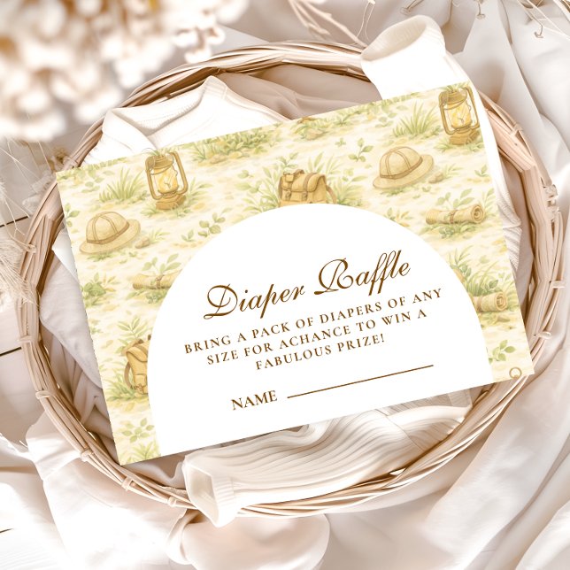 Cute Jungle Safari Diapper Raffle Enclosure Card (Creator Uploaded)