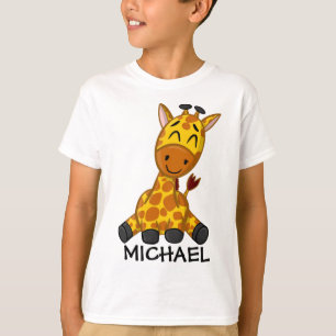 Cute Jungle Safari Giraffe Animal Kids T-Shirt