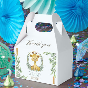 Cute Jungle Safari Giraffe Baby Shower Thank You Favour Box