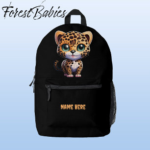 Cute Jungle Safari Leopard Kid Cartoon Graphic Printed Backpack