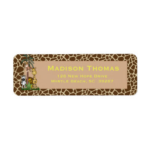 Cute Jungle Safari Return Address Label