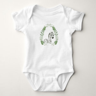 Cute Jungle Safari Zebra Baby Bodysuit