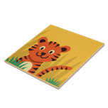 Cute Jungle Tiger Decorative Ceramic Tile<br><div class="desc">Bring a little jungle joy into your space. This Cute Jungle Tiger Decorative Ceramic Tile features an adorable smiling tiger with bold orange stripes set against a warm golden-yellow background with soft grass accents. The playful illustration style adds charm and personality to nurseries, playrooms, and family spaces. Display it on...</div>