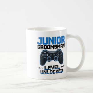Cute Junior Groomsman Level Unlocked Wedding Party Coffee Mug