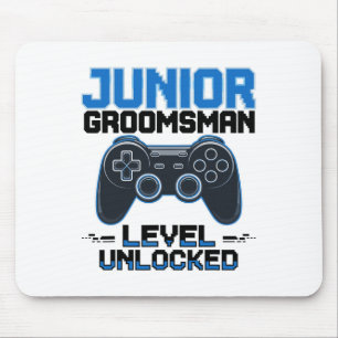 Cute Junior Groomsman Level Unlocked Wedding Party Mouse Pad