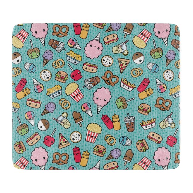 Cute Junk Food Cutting Board (Front)