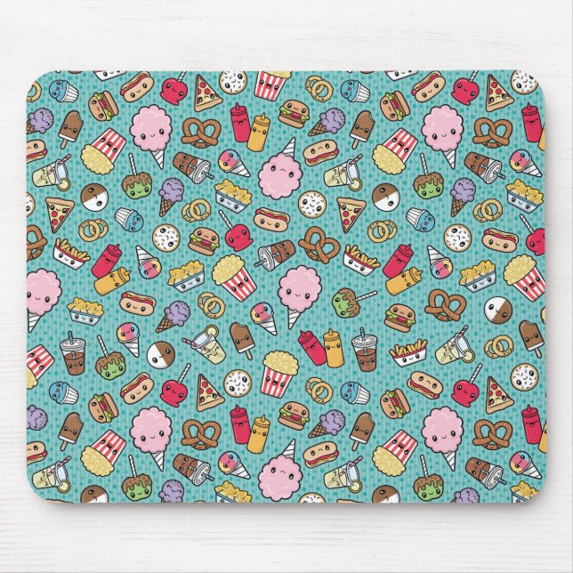 Cute Junk Food Mouse Pad (Front)