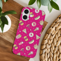 Cute Junk Food Pattern on Pink |