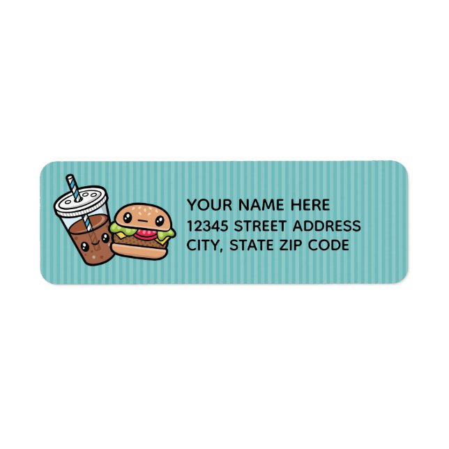 Cute Junk Food Return Address Label (Front)