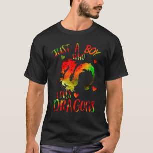 Cute Just A Boy Who Loves Dragons Men and Boys T-Shirt