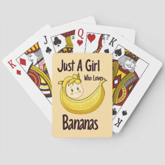 Cute Just A Girl Who Loves Bananas Fruit Lover Playing Cards