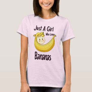 Cute Just A Girl Who Loves Bananas Fruit Lover T-Shirt