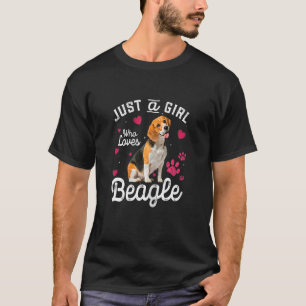 Cute Just A Girl Who Loves Beagle Dog Lover T-Shirt