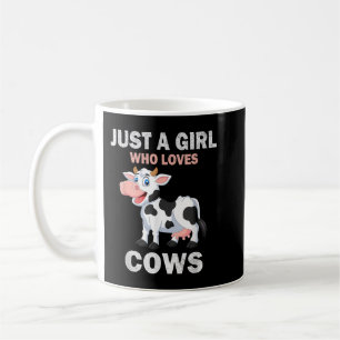 Cute Just A Girl Who Loves Cows animal Women and G Coffee Mug