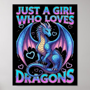 Cute Just A Girl Who Loves Dragons  Poster