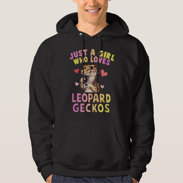 Cute Just A Girl Who Loves Leopard Geckos Lizard R Hoodie (Front)