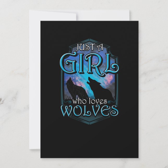 Cute Just A Girl Who Loves Wolves Invitation (Front)