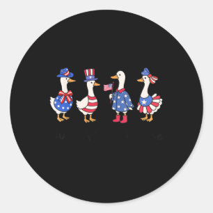 Cute Just A Silly Goose 4th Of July Goose Patrioti Classic Round Sticker