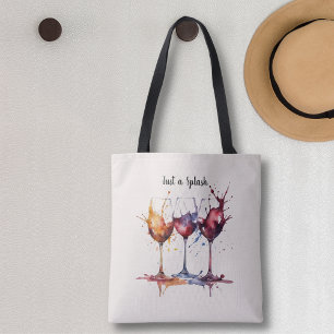 Cute Just a Splash of Wine Watercolor  Tote Bag