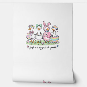 Cute Just an Eggcited Goose Easter Day Girl Women  Wallpaper