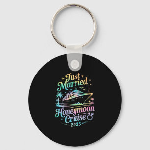 Cute Just Married Honeymoon Cruise 2025 Newlyweds Key Ring