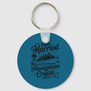 Cute Just Married Honeymoon Cruise 2026 Newlyweds  Key Ring