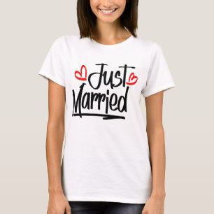 Cute Just Married Wedding Newlywed Bride MRS T-Shirt