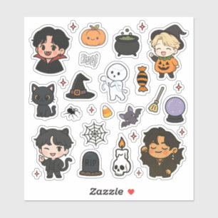 Cute K-Pop Halloween Sticker Sheet 