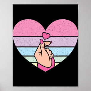 Cute K-Pop Music Retro Heart Anime Lover Kpop  Poster