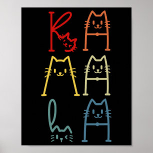 Cute Kamala Harris Cat Vitage Lettering Positive F Poster