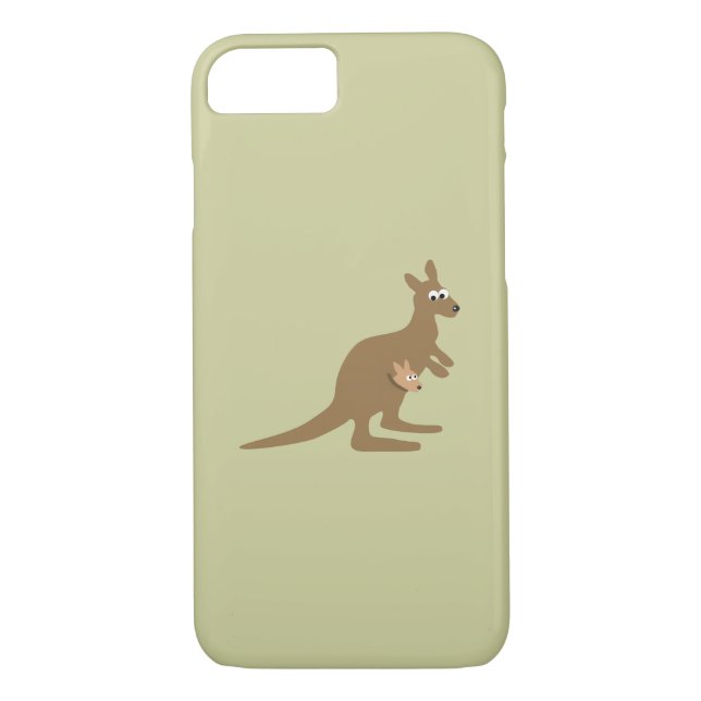Cute Kangaroo and Joey Case-Mate iPhone Case (Back)