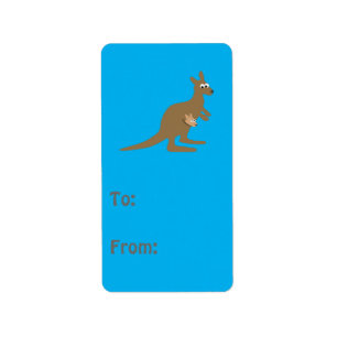 Cute Kangaroo and Joey Label