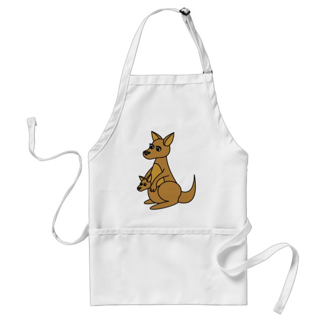 Cute Kangaroo and Joey Standard Apron (Front)