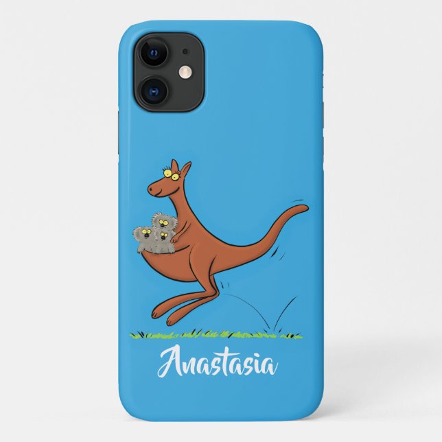 Cute kangaroo and koalas cartoon illustration Case-Mate iPhone case (Back)