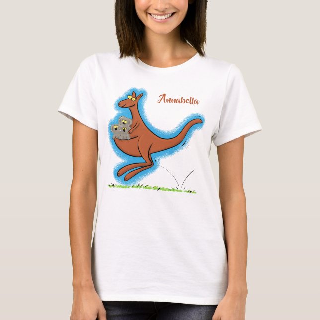 Cute kangaroo and koalas cartoon illustration T-Shirt (Front)