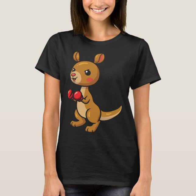Cute Kangaroo Boxing I Kangaroos Animal Friend Mar T-Shirt (Front)