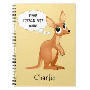 Cute Kangaroo custom name & text notebook
