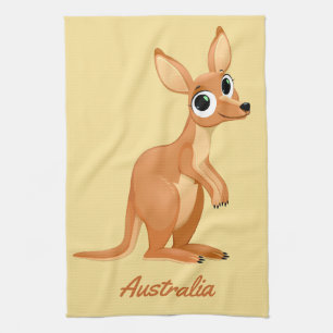 Cute Kangaroo custom text hand towel