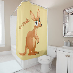Cute Kangaroo custom text shower curtain