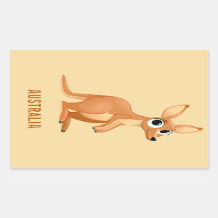 Cute Kangaroo custom text stickers