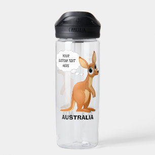 Cute Kangaroo custom text Water Bottle